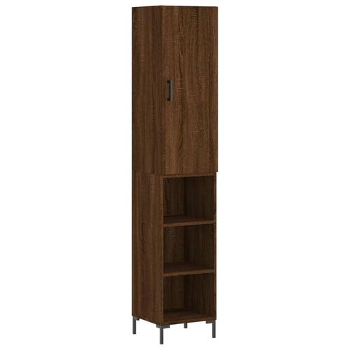 Skab 34,5x34x180 cm konstrueret træ brun egetræsfarve