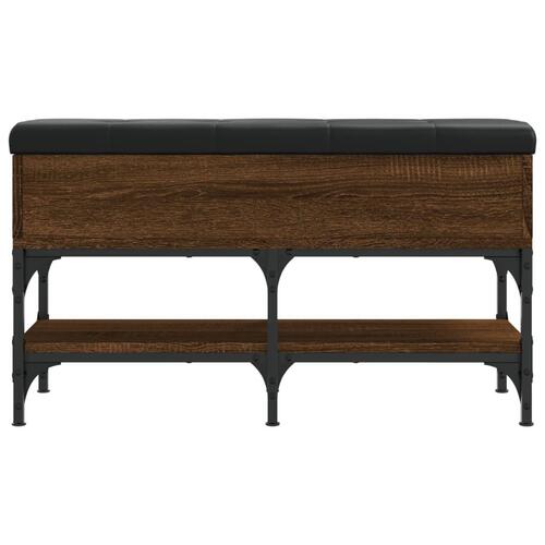 Skobænk 82x32x45 cm konstrueret træ brun egetræsfarve