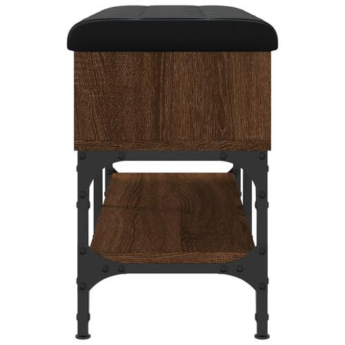 Skobænk 82x32x45 cm konstrueret træ brun egetræsfarve