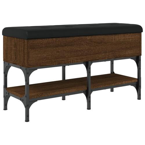 Skobænk 82x32x45 cm konstrueret træ brun egetræsfarve