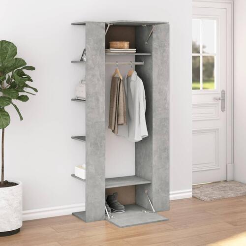 Entrémøbel 97,5x37x99 cm konstrueret træ betongrå