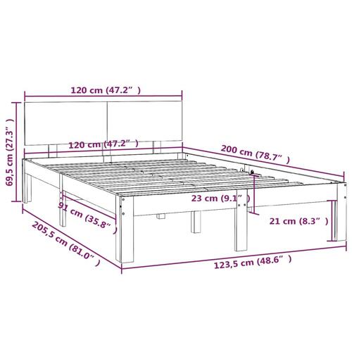 Sengeramme 120x200 cm massivt fyrretræ
