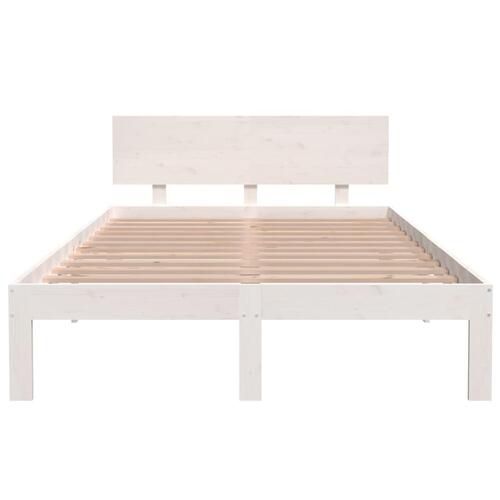 Sengeramme 120x200 cm massivt fyrretræ hvid
