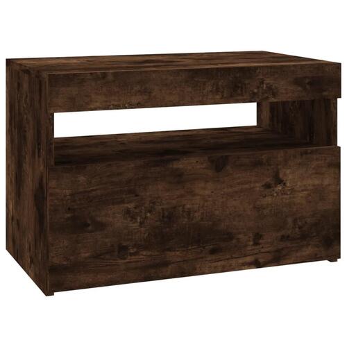 Tv-borde med LED-lys 2 stk. 60x35x40 cm røget eg