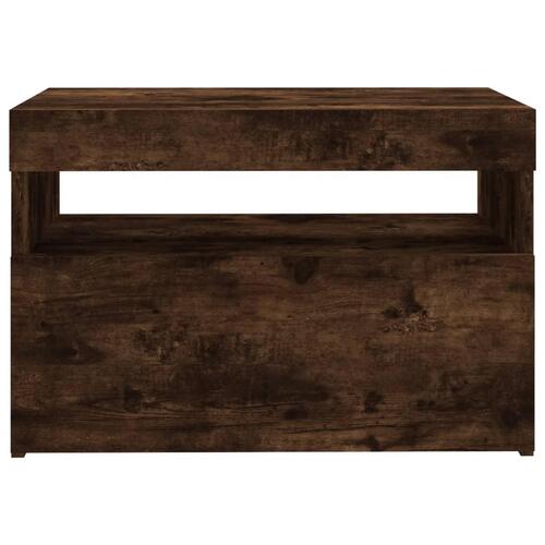 Tv-borde med LED-lys 2 stk. 60x35x40 cm røget eg