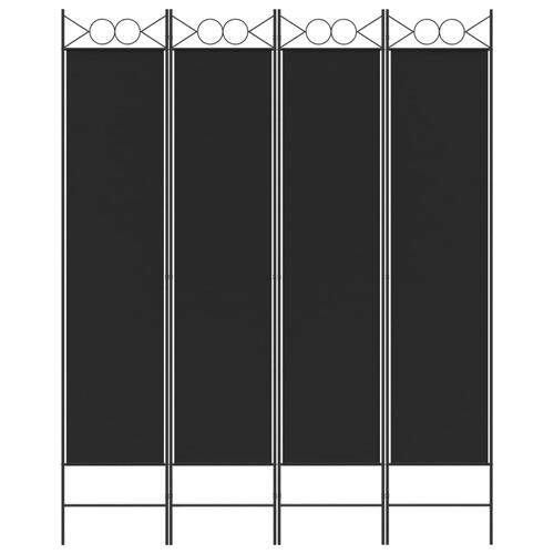 4-panels rumdeler 160x200 cm stof sort