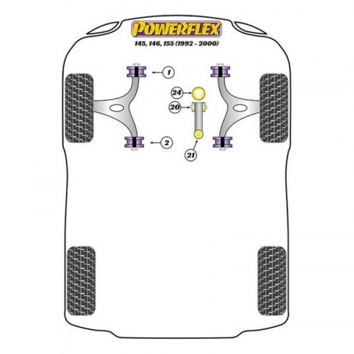 Powerflex EXH015 silentblock - polyurethan udstødnings/ophængsbøsning