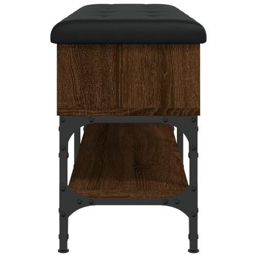 Skobænk 102x32x45 cm konstrueret træ brun egetræsfarve