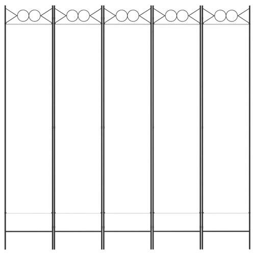 5-panels rumdeler 200x200 cm stof hvid