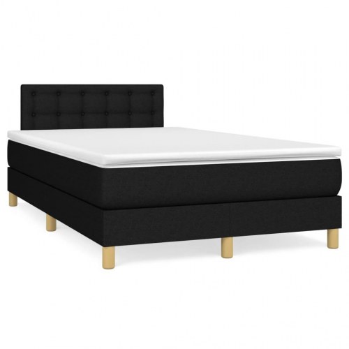 Kontinentalseng med madras 120×190 cm - stof, sort