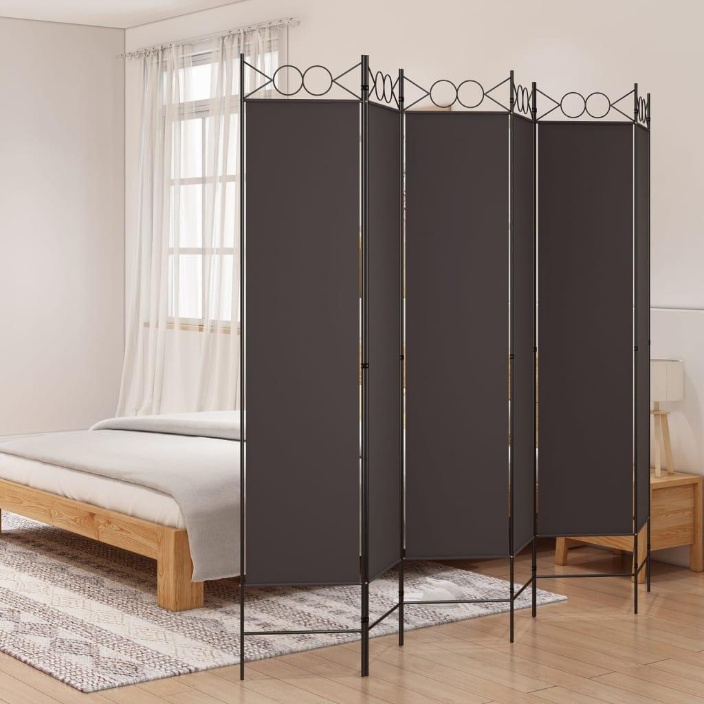 6-panels rumdeler 240x200 cm stof brun