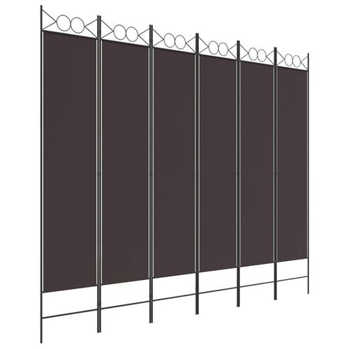 6-panels rumdeler 240x200 cm stof brun