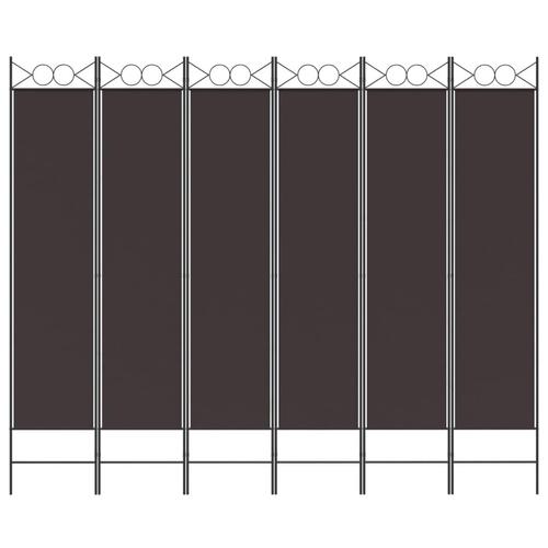 6-panels rumdeler 240x200 cm stof brun