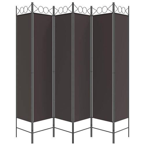 6-panels rumdeler 240x200 cm stof brun