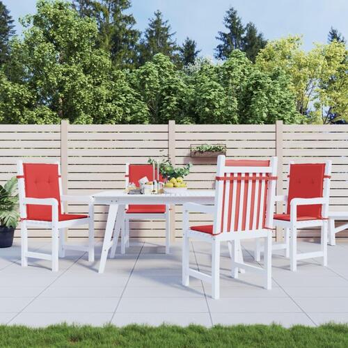 Stolehynde m. lav ryg 4 stk. 100x50x3 cm oxfordstof rød (OUTLET A)