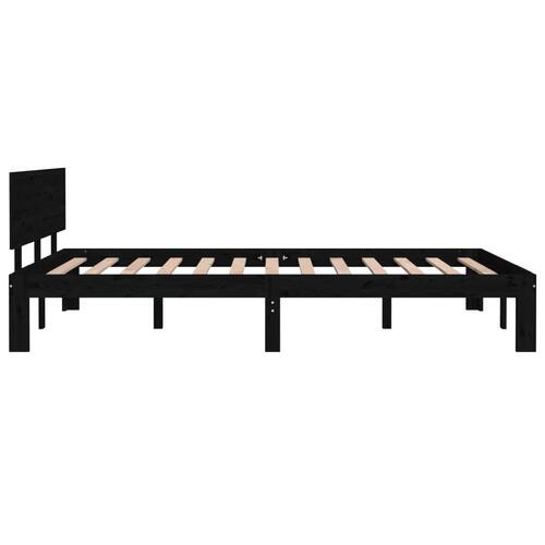 Sengeramme 120x200 cm massivt fyrretræ sort