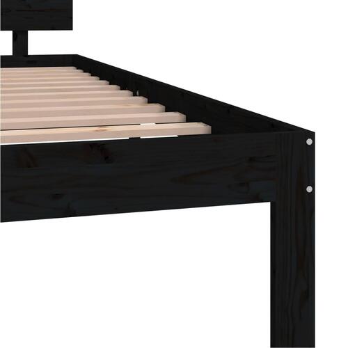 Sengeramme 120x200 cm massivt fyrretræ sort