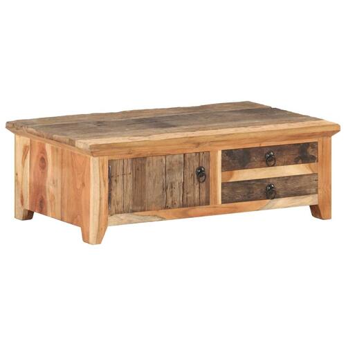 Sofabord 90x50x31 cm massivt genbrugstræ