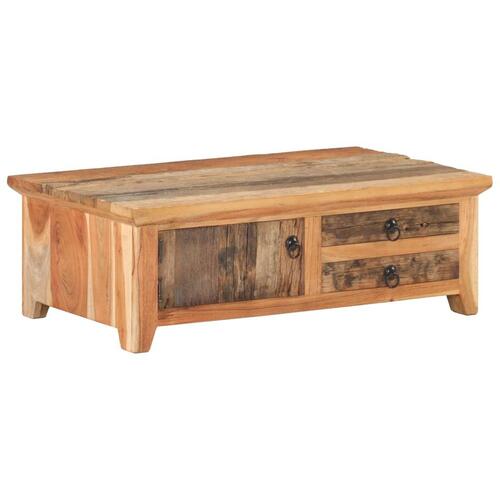 Sofabord 90x50x31 cm massivt genbrugstræ