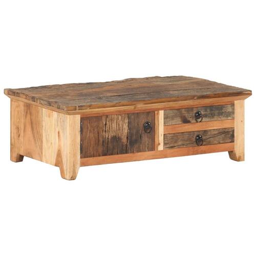 Sofabord 90x50x31 cm massivt genbrugstræ