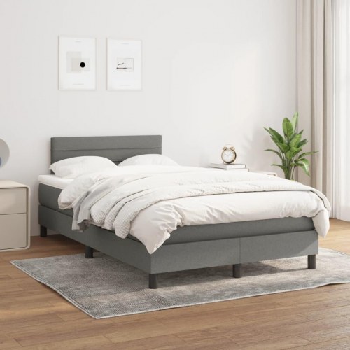 Kontinentalseng med madras 120×190 cm - stof, mørkegrå