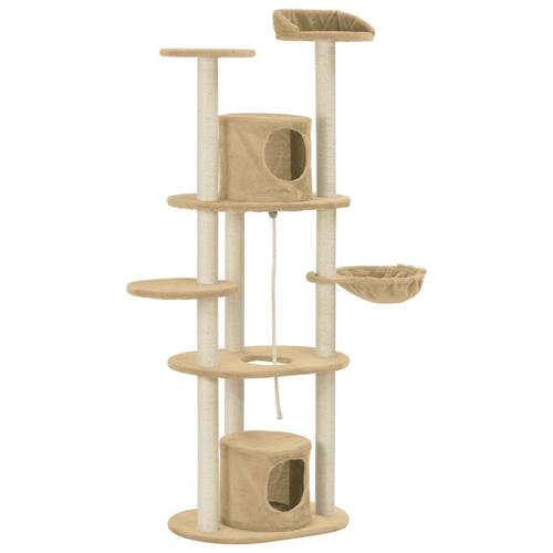 Kattetræ med sisalkradsestolper 160 cm beige
