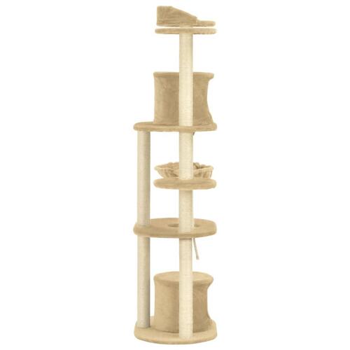 Kattetræ med sisalkradsestolper 160 cm beige