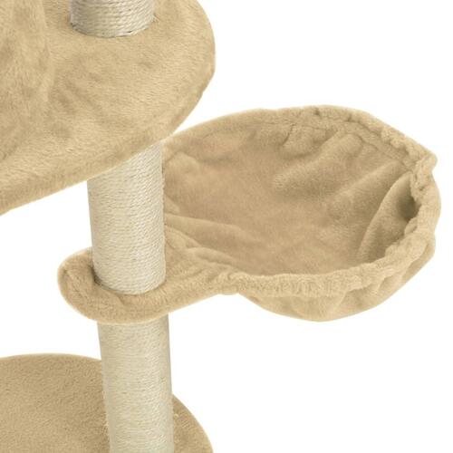 Kattetræ med sisalkradsestolper 160 cm beige