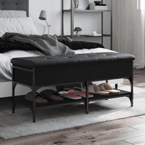 Skobænk 102x42x45 cm konstrueret træ sort