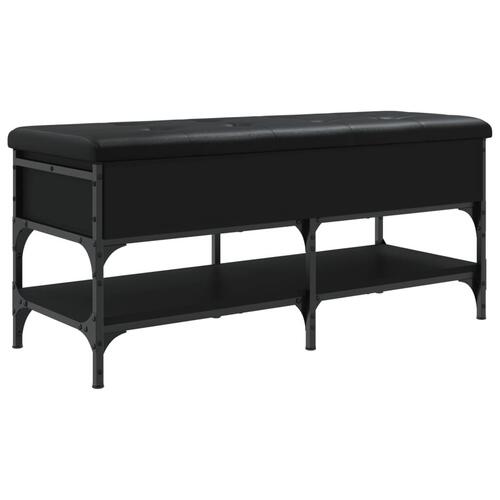 Skobænk 102x42x45 cm konstrueret træ sort