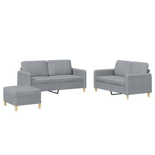 3 personers sofa med hynder stof lysegrå