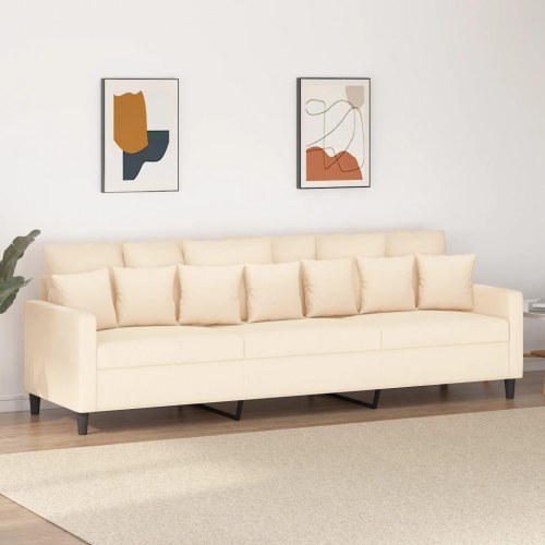 3-personers sofa 210 cm fløjl cremefarvet