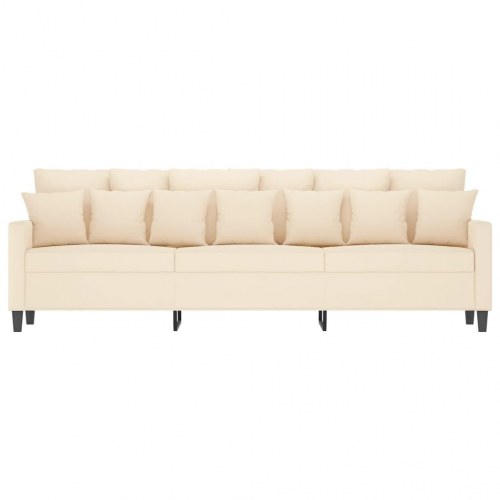 3-personers sofa 210 cm fløjl cremefarvet