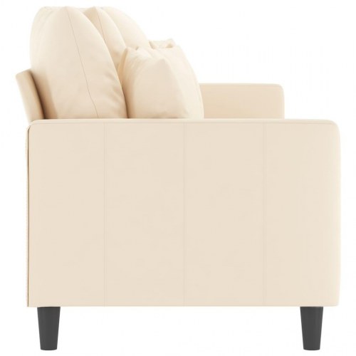 3-personers sofa 210 cm fløjl cremefarvet
