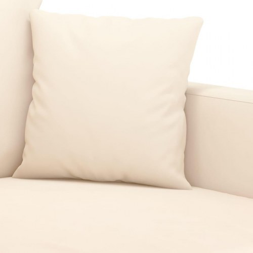 3-personers sofa 210 cm fløjl cremefarvet