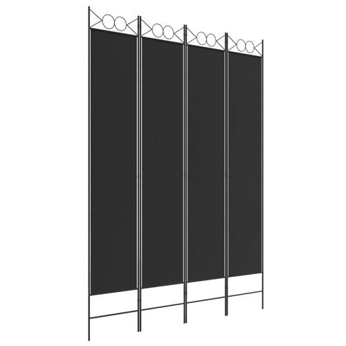 4-panels rumdeler 160x220 cm stof sort