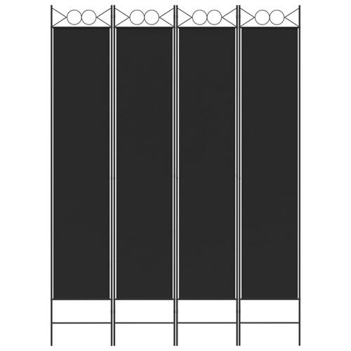 4-panels rumdeler 160x220 cm stof sort