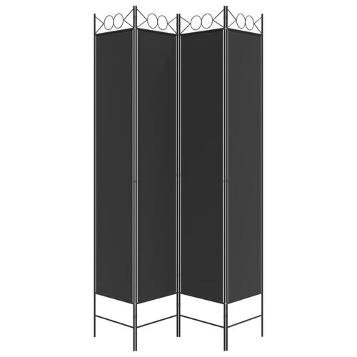 4-panels rumdeler 160x220 cm stof sort