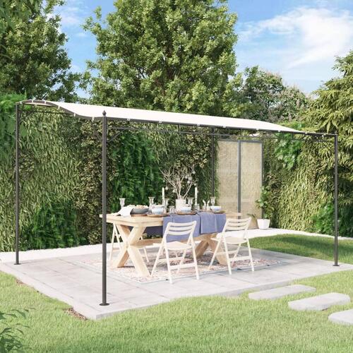 Baldakin 4x3 m 180 g/m² stof og stål cremefarvet