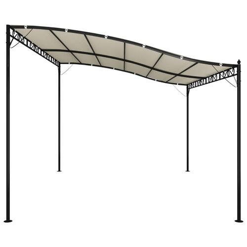 Baldakin 4x3 m 180 g/m² stof og stål cremefarvet