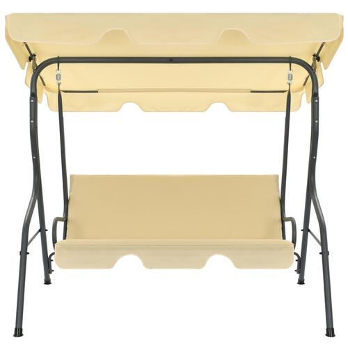 Gyngesofa til haven 170x110x153 cm cremefarvet