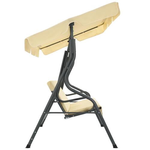 Gyngesofa til haven 170x110x153 cm cremefarvet