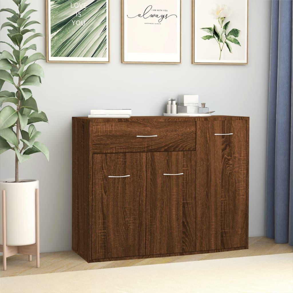 Skænk 88x30x70 cm konstrueret træ brun egetræsfarve