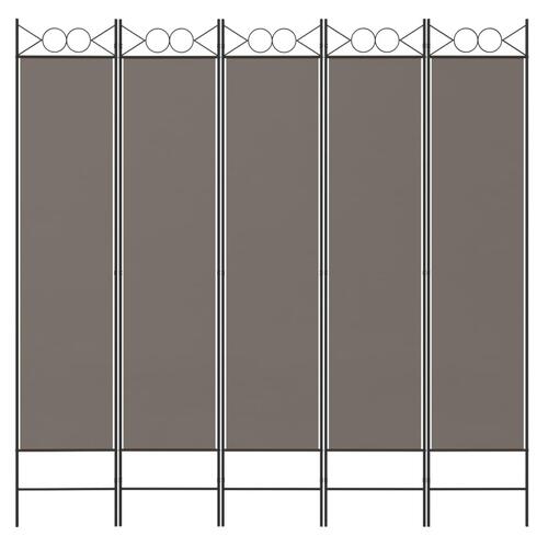 5-panels rumdeler 200x220 cm stof antracitgrå
