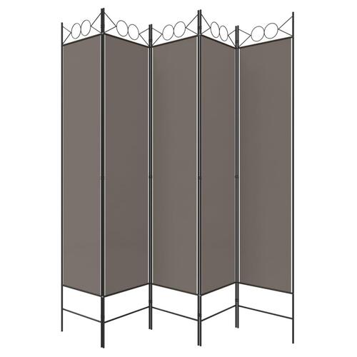 5-panels rumdeler 200x220 cm stof antracitgrå