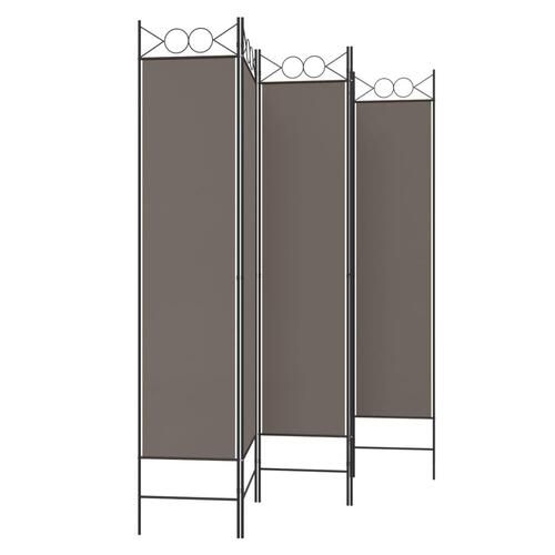 5-panels rumdeler 200x220 cm stof antracitgrå