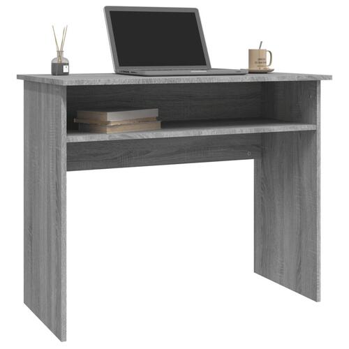 Skrivebord 90x50x74 cm konstrueret træ grå sonoma-eg