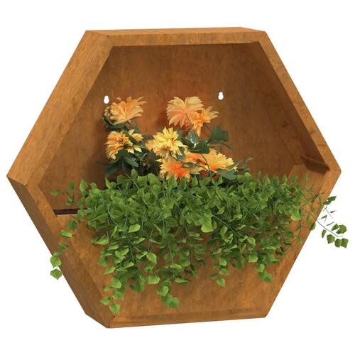 Væghængte plantekasser 2 stk. 46x10x40 cm cortenstål rustfarvet