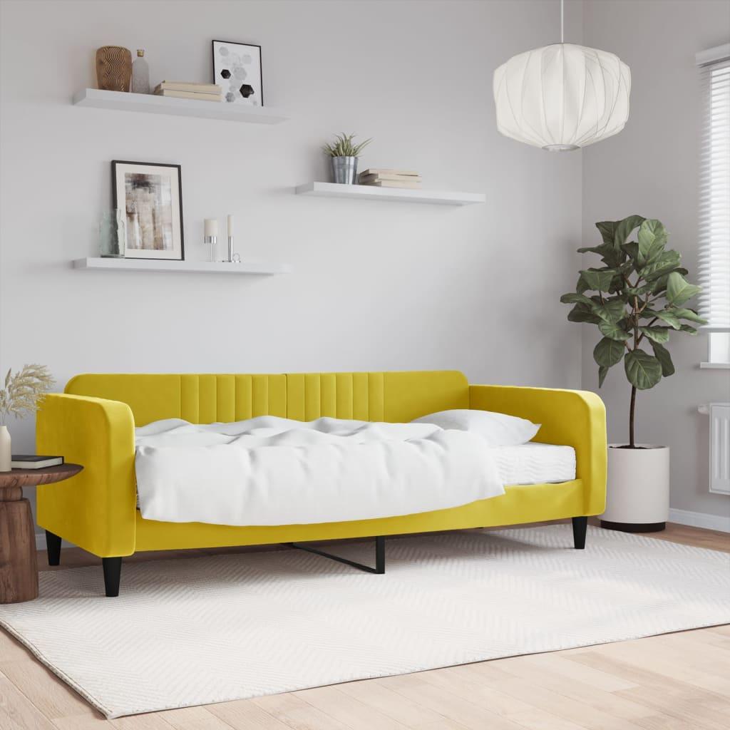 Daybed Velour Gul - med madras / 90 x 200 cm