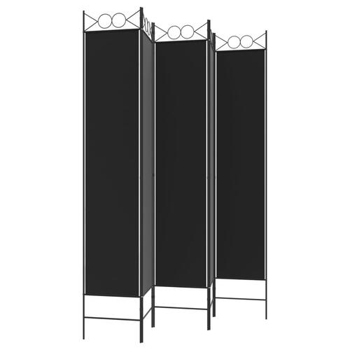 5-panels rumdeler 200x220 cm stof sort